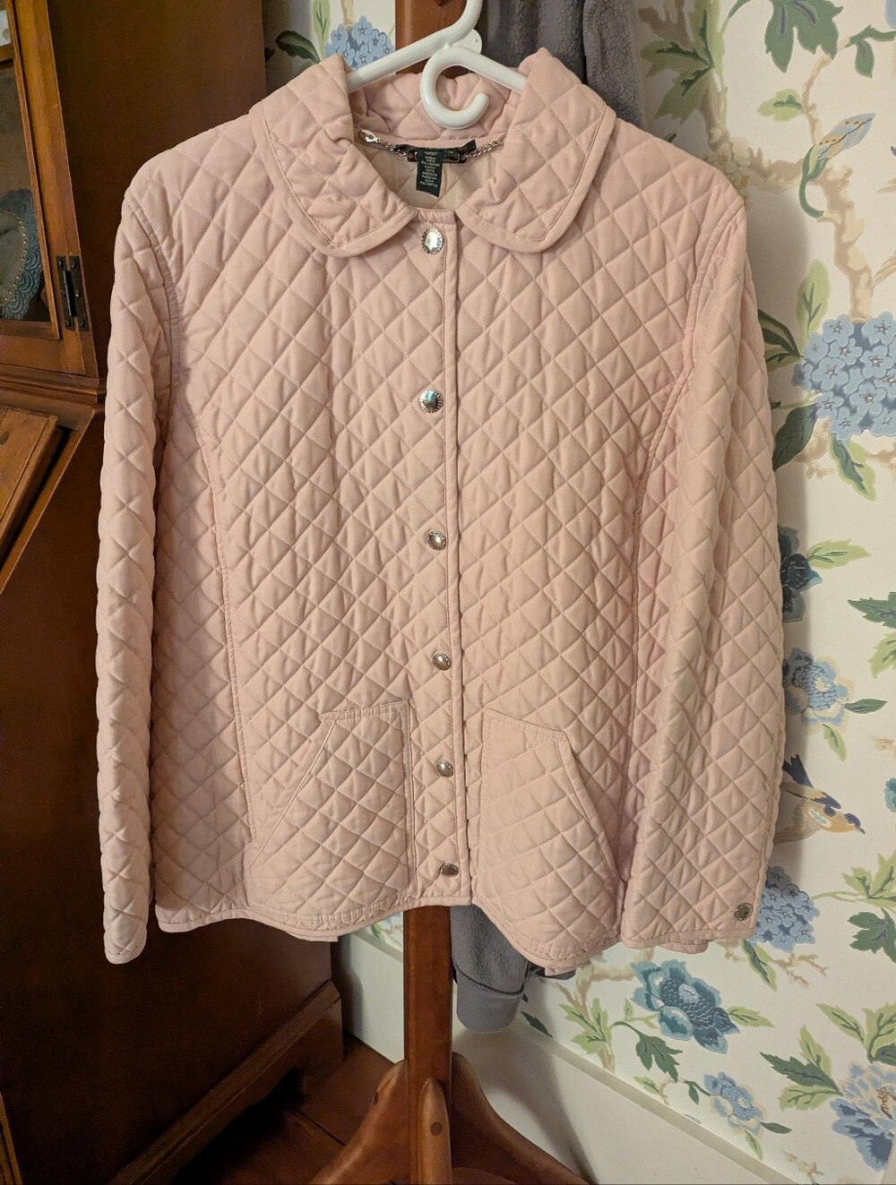 Ralph Lauren Quilted Blush Pink Snap-Front Barn Jacket